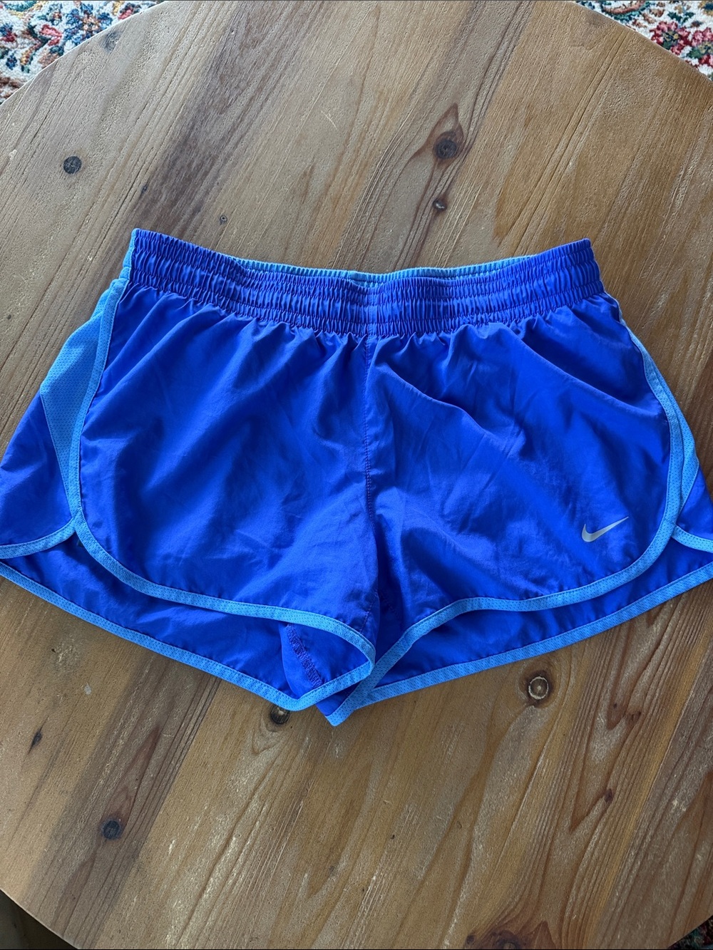 Nike Women's Royal Purple/Blue Athletic Shorts with Light Blue Trim